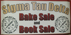 NIU's XI Delta Chapter Bake and Book Sale Sign