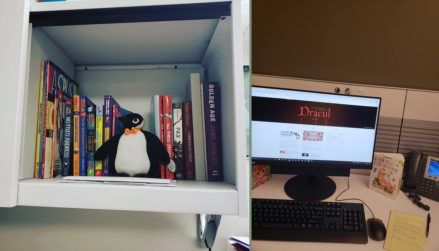Penguin Free Books and Desk