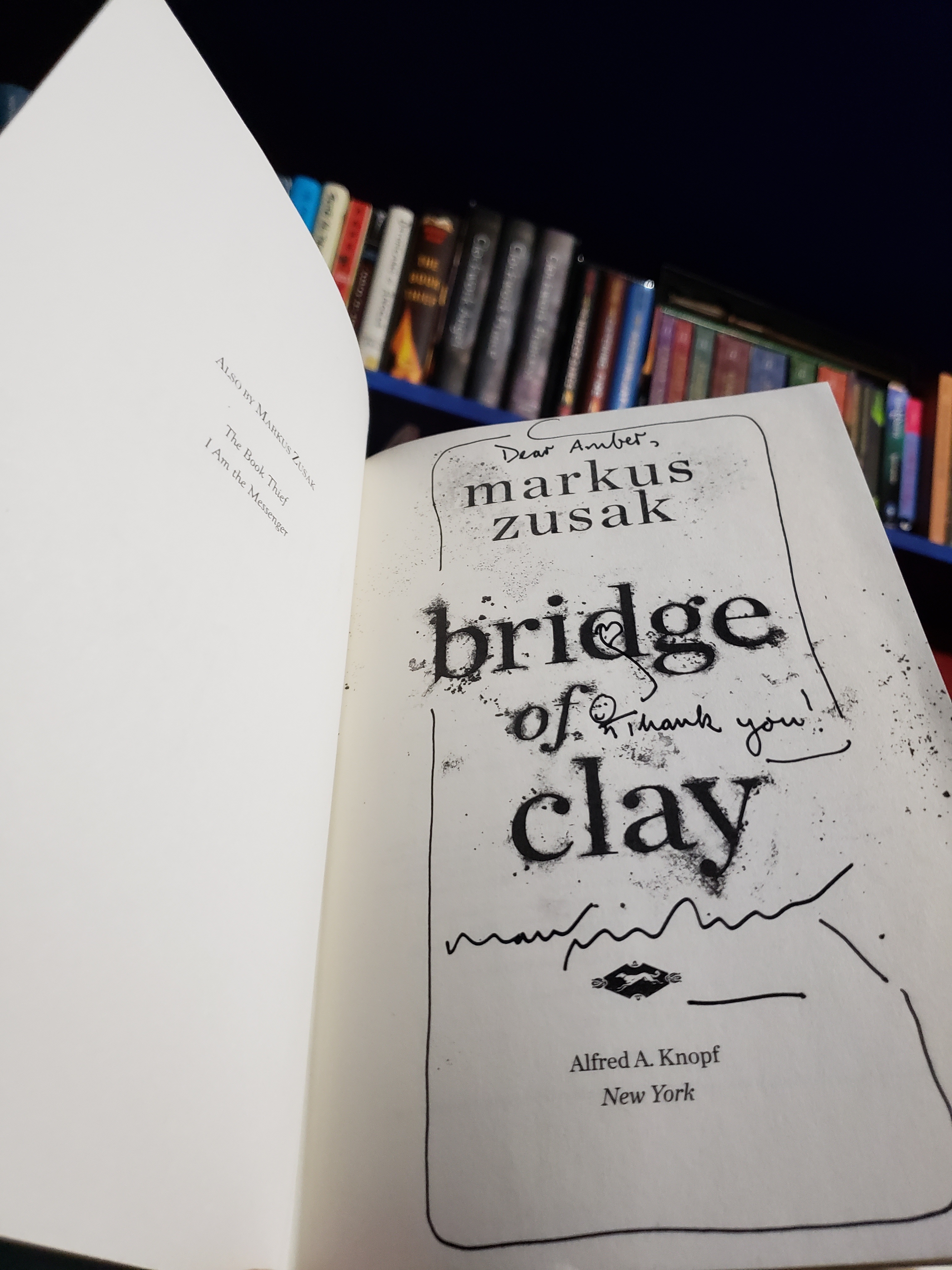 Signed copy of Bridge of Clay1